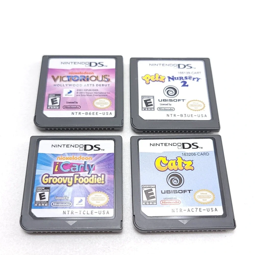 Nintendo‎ DS Lot of 4 Games Catz Petz Nursery 2 Victorious iCarly Groovy TESTED